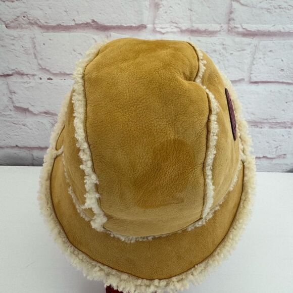 Gucci Shearling Camel Pom Pom Knit Bucket Winter Hat NWT main image 6